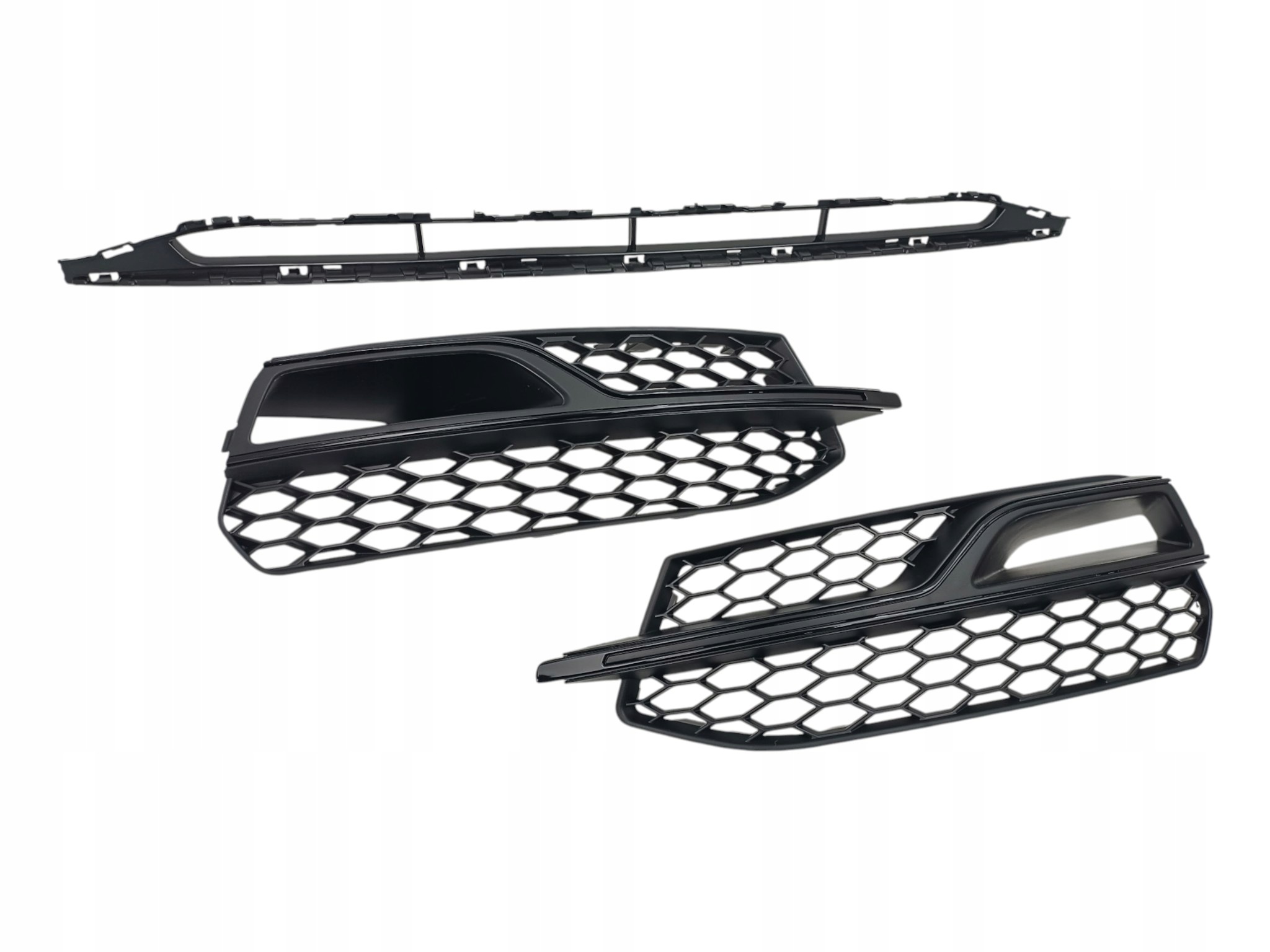 KOMPLET 3 TRZECH ATRAP KRATEK ZDERZAKA AUDI A3 S3 S-LINE 8V 2012-16r CZARNE - obrazek 11