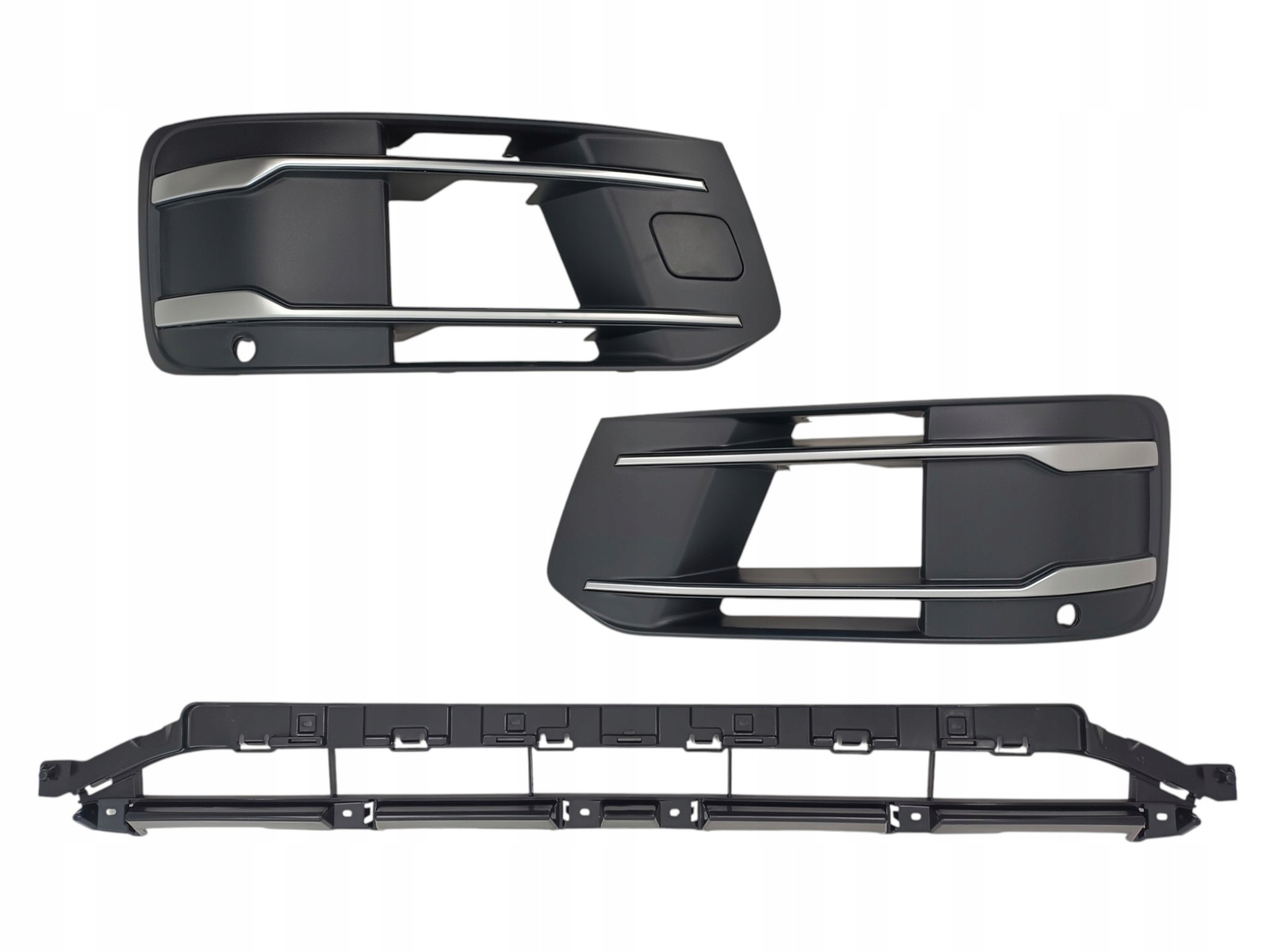 Komplet 3 kratek atrap Audi Q7 4M 2015–2019 srebrne listwy PDC — zdjęcie produktu 1